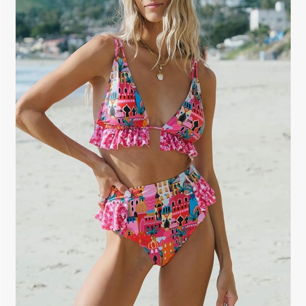 Colorful Patterned Bikini Set Medium